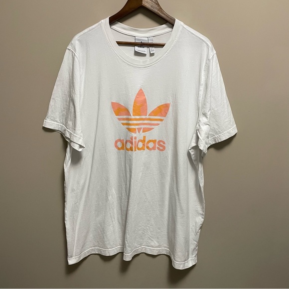 Adidas Orange Camo Trefoil Shirt Sleeve T-Shirt Men’s 2XL - Picture 2 of 9